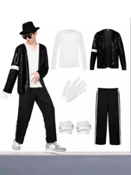 Kostým Michaela Jacksona Cosplay Taneční hvězda Párty oblečení pro dospělé Hip Hop Oblečení na pódium
