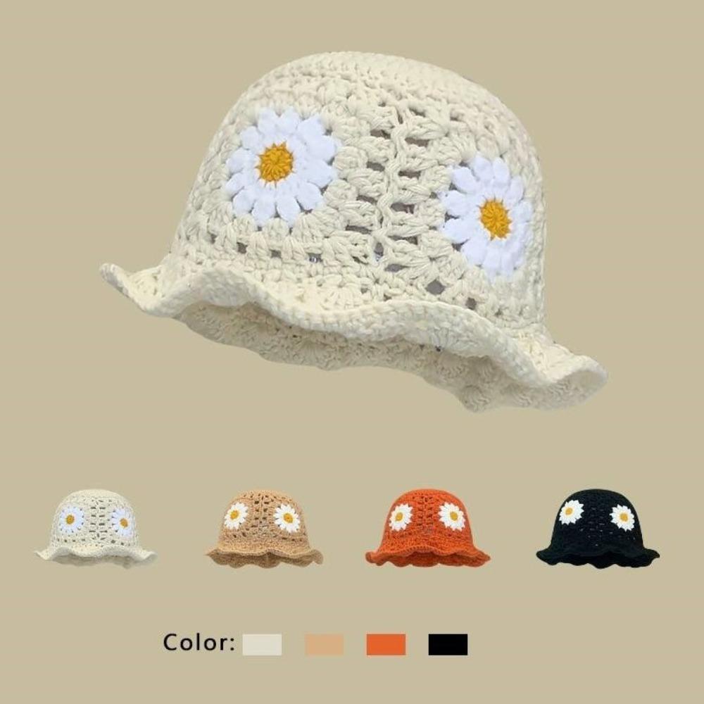 

Вязаная шапка-тазик Шапочки ручной работы Сладкие панамы на открытом воздухе