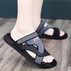 Mode Herrenschuhe Sommer Hausschuhe Ledersandalen Strandschuhe Zwei Nähte Klassische Mode Herren Indoor und Outdoor Zwei Tragevarianten Strand