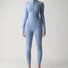 European-American Long Sleeve Nude Yoga Jumpsuit for High-Intensity Fitness, Style 8306