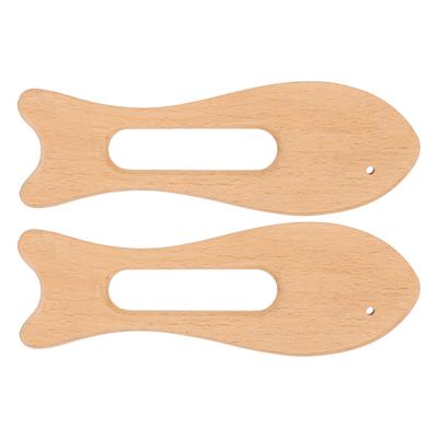 2Pcs Wooden Gua Sha Board Fish Shape Polished Beech Sturdy Safe Smoothing Wooden Scraping Tool for