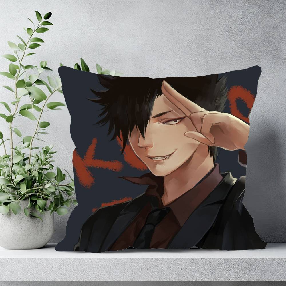 

Куроо Тетсуро Аниме Хайкю!!! Наволочка Чехол для диванной подушки Комната Домашнее украшение 12x12Inch