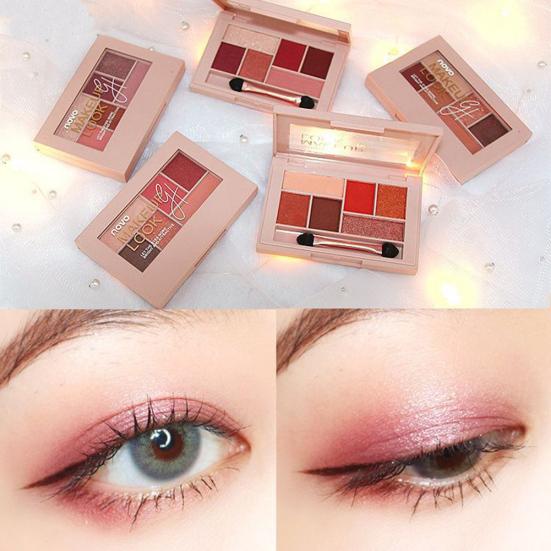 

NOVO 6 цветов перламутровая матовая палитра теней для век долговечная косметика для красоты