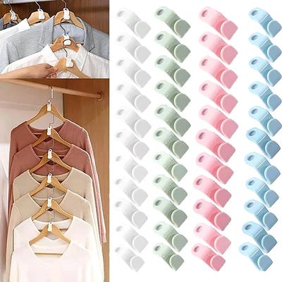 20/40pcs Wardrobe Hanger Hooks Organizer Connect Multifunction Cascading Plastic Bedroom Wardrobe Storage Space Saving Coat Hook