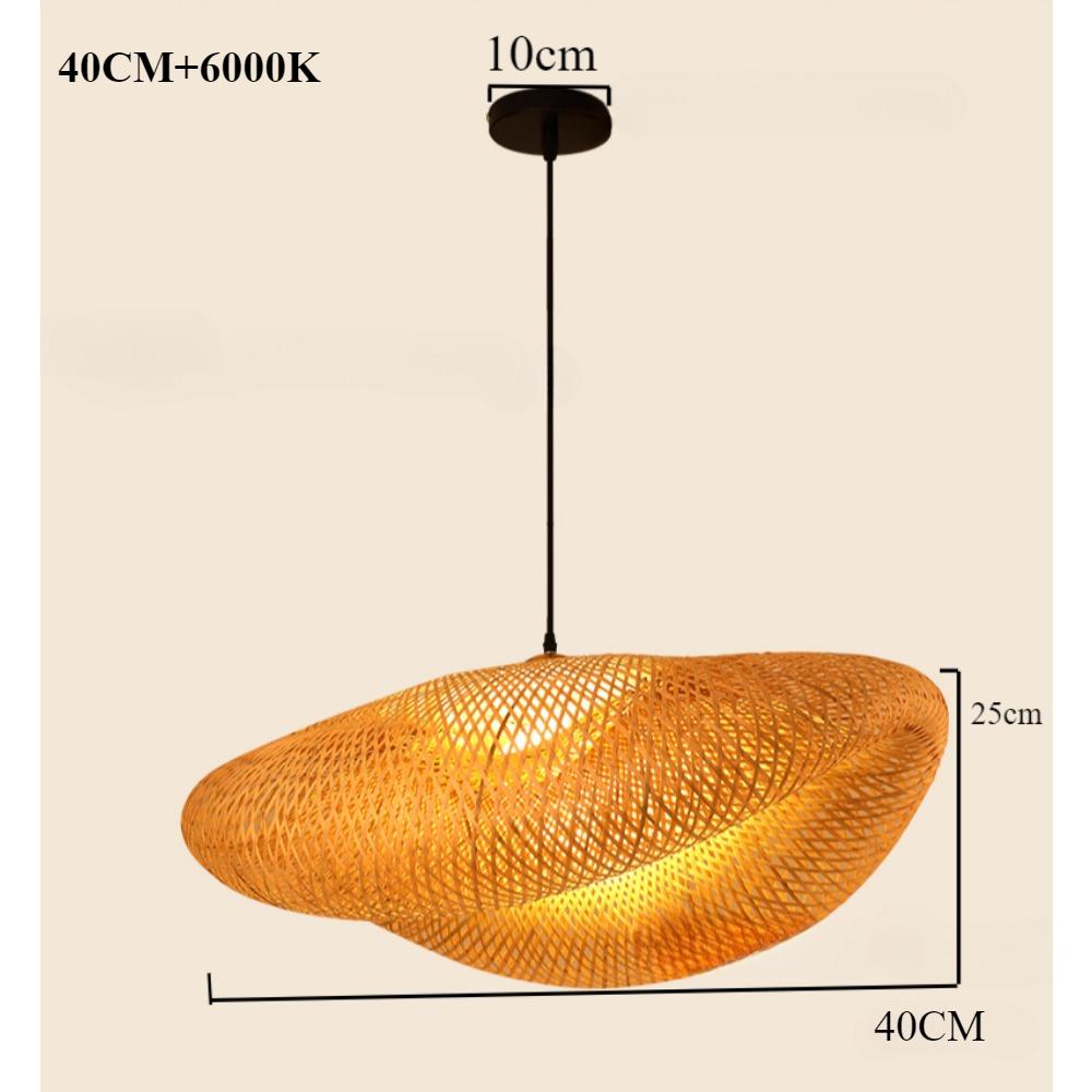

Подвесной светильник из бамбука ручной работы 40 см, подвесной светильник для кухни, домашний абажур из бамбука для столовой, гостиной, внутренних светильников