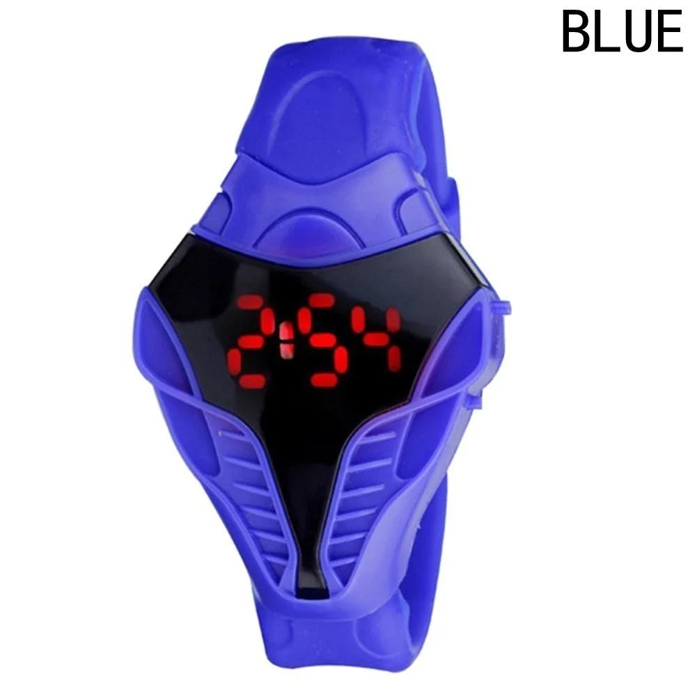 Hot Style LED Digital Military Watch  Men Wathces Colorful Silicone Triangle Dial Snake Head Sports Wristwatch Arm Band