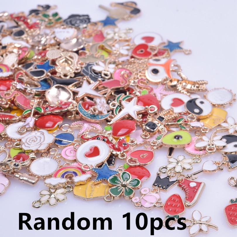 Different Random Mix Enamel Flower Charms For Jewelry Making Supplies Cute Tulip Tulip Rose Flowers Plant Charm Pendant Breloque
