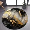 2026 Luxurious Marble Floor Mat Black and Gold Carpet for Bedroom Living Room Stylish Rug for Pet-Friendly Nature-Inspired Decor