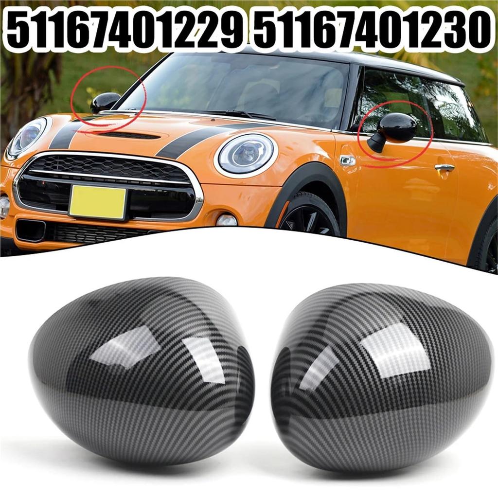 Car LHD Side Mirror Cover Fits Mini Cooper F54 F55 F56 F60 L+R 14-19 Rearview Mirror Cover Housing Lid Case