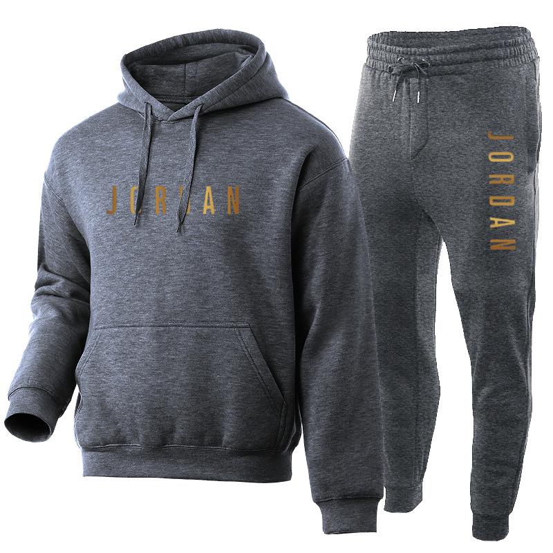 Unisex Europäische & Amerikanische Mode Fleece Hoodie Set - Herbst/Winter Trendige Jacke & Sweatshirt mit Print