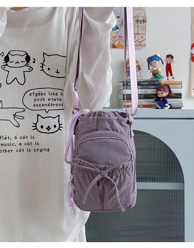 Damen Schleife Mehrfach-Taschen Schulter-Umhängetasche mit großer Kapazität