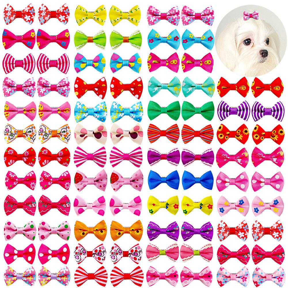 Cute Dog Hair Clips Puppy Hairpin Pet Cat Handmade Hairpin Cute Cat Hair Clips Pet Bow Hair Accessories Mix Color 10/20/50Pcs
