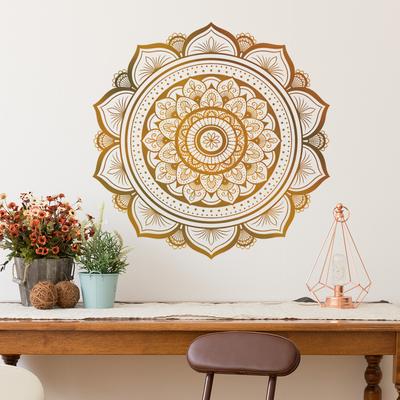 Retro Mandala Stickerpatroon voor het verfraaien van de achterwand van de woonkamer en studeerkamer.