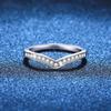 NeeTim Moissanite Ring 925 Sterling Silver with White Gold Plated Full Diamond Band Engagement Wedding Bridal Rings for Women