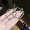 2026 Trendy Fashion Y2K Silver Color Geometric Heart Irregularity Big Hoop Earrings For Women Punk Jewelry Accessories Gift
