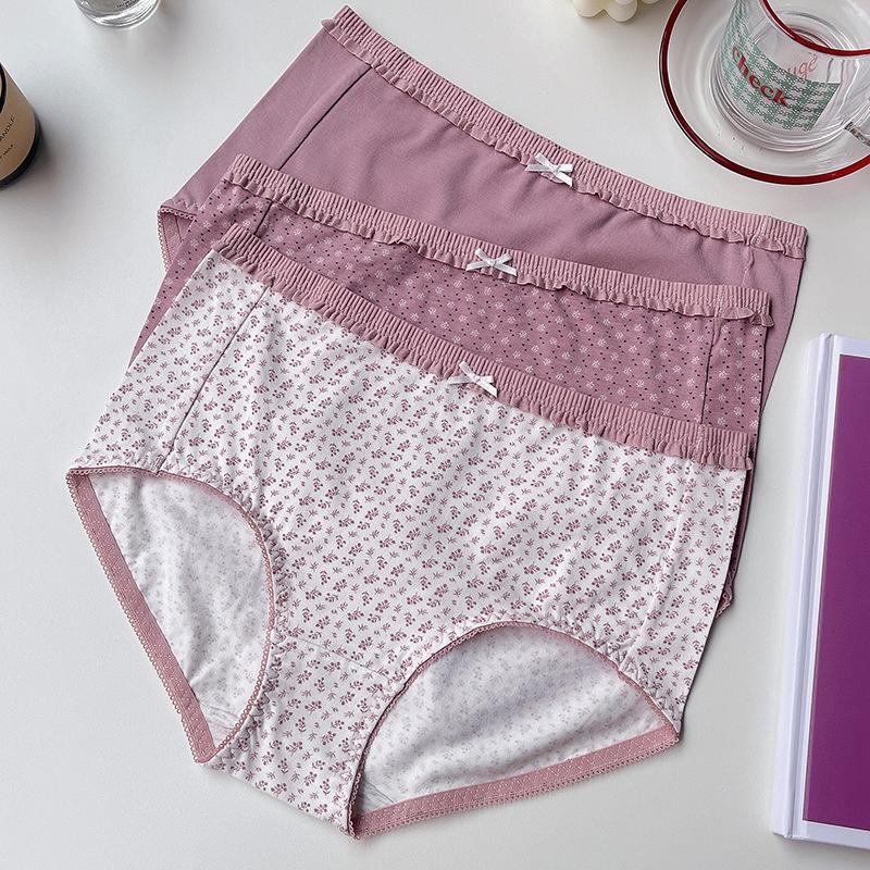 

Cotton fresh girl gift box comfortable and skin-friendly soft waxy briefs combination Xinjiang cotton breathable pure cotton boxed underwear Free (for 42.5-65kg )