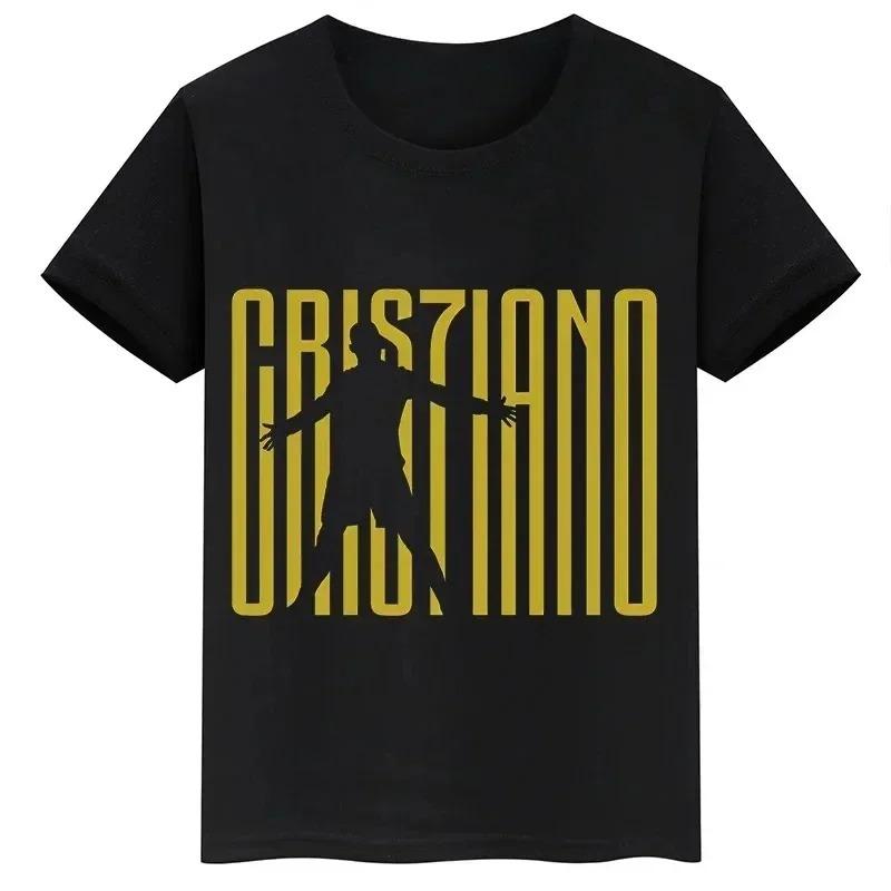 Stylish Black Cristiano Ronaldo "Siuuu" Goal Celebration Football Graphic Casual Cotton Short-Sleeve T-Shirt