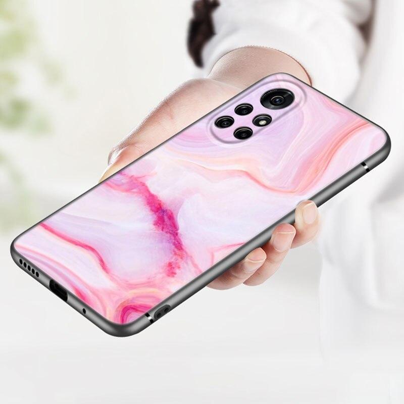 Husă de telefon din marmură vintage pentru Huawei Honor 60 50 SE 30S Mate 30 20 10 Lite 40 Nova 9 8 Pro Y60 8i 7i 7SE 5T Husă neagră premium