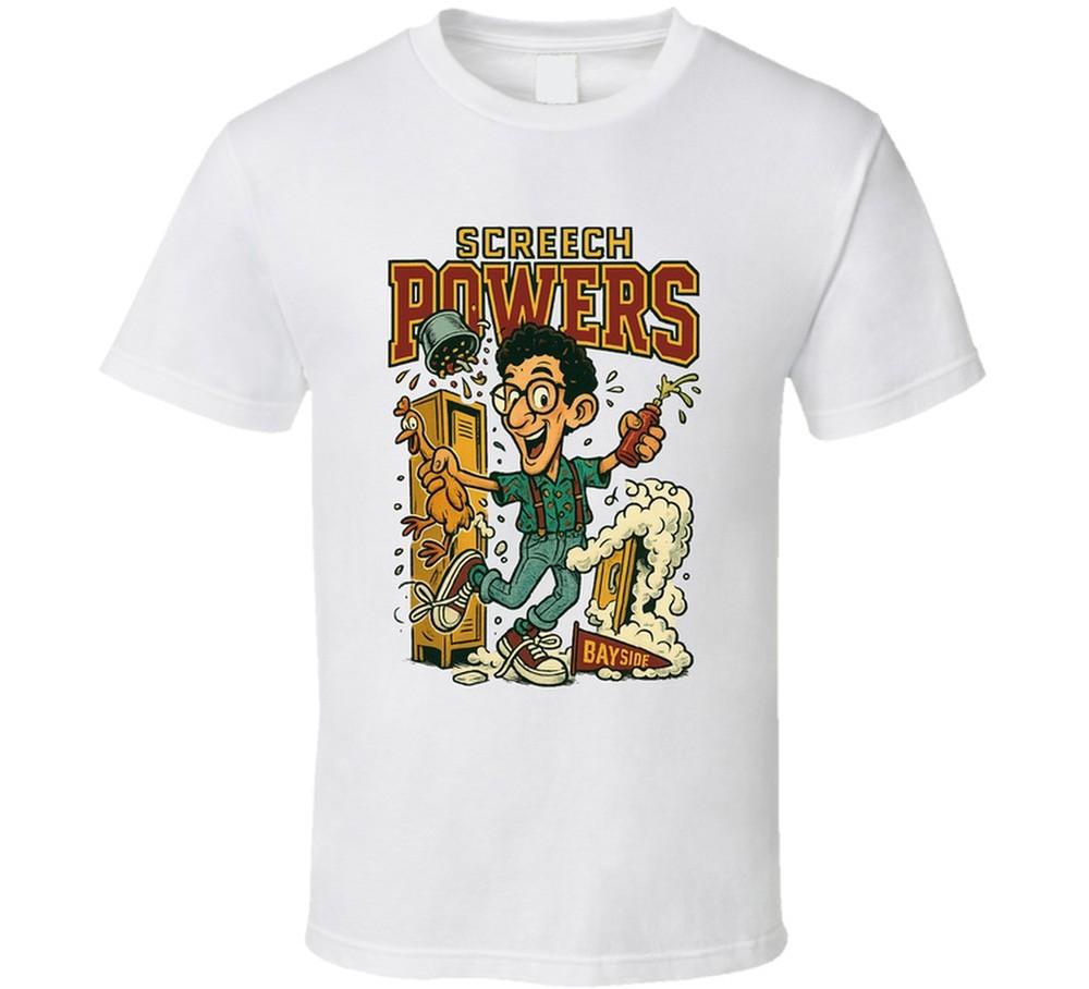 

Screech Powers Saved By The Bell Caricature Retro Look Fan T Shirt L