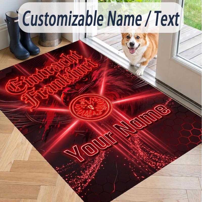 Custom Text Printed Rug Eintracht Frankfurt Non Slip Floor Carpet For Home Room Decor