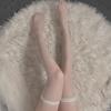 White Lolita Sexy Over Knee Long Socks Women Sweet Girls Bowknot Gothic Punk Lace Mesh Thigh High Fishnet Stockings