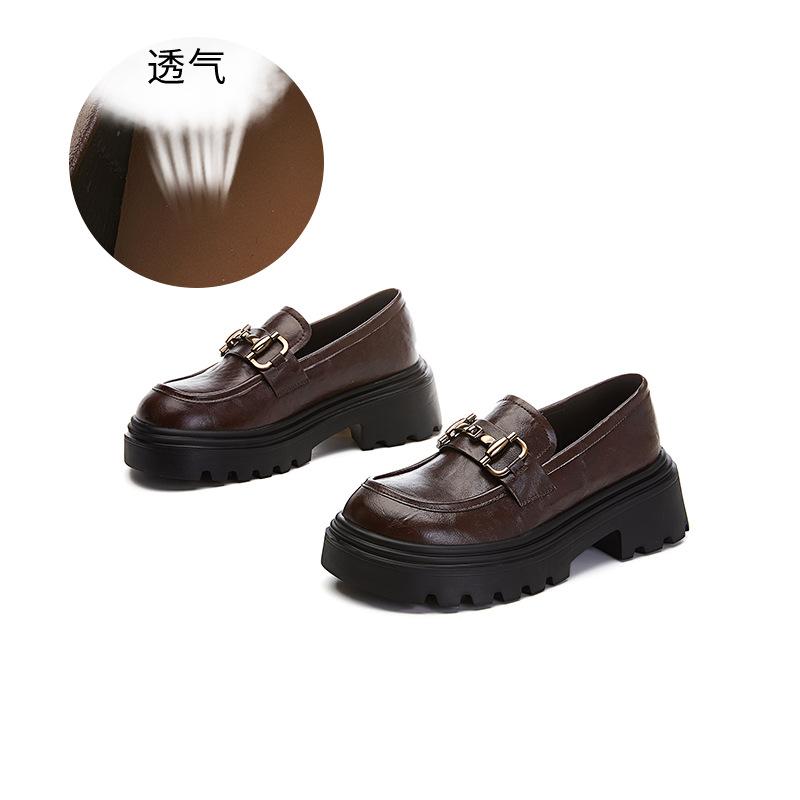 Sheepskin pad loafers for women's 2025 spring new thick-soled heightening women's shoes fashion single shoes for women