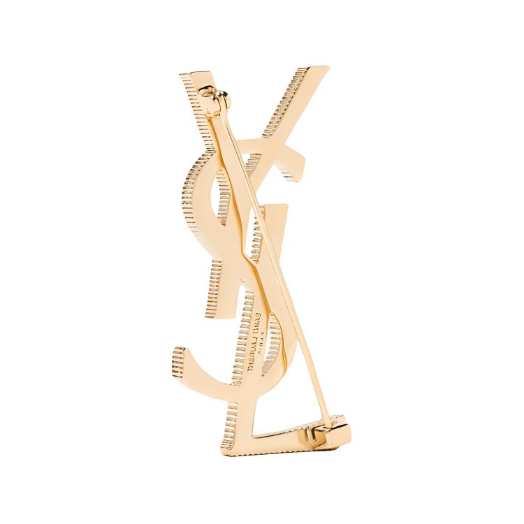 Saint Laurent Cassandre Pevný design Kovová brož Dámské doplňky Zlatá 804317Y15008030