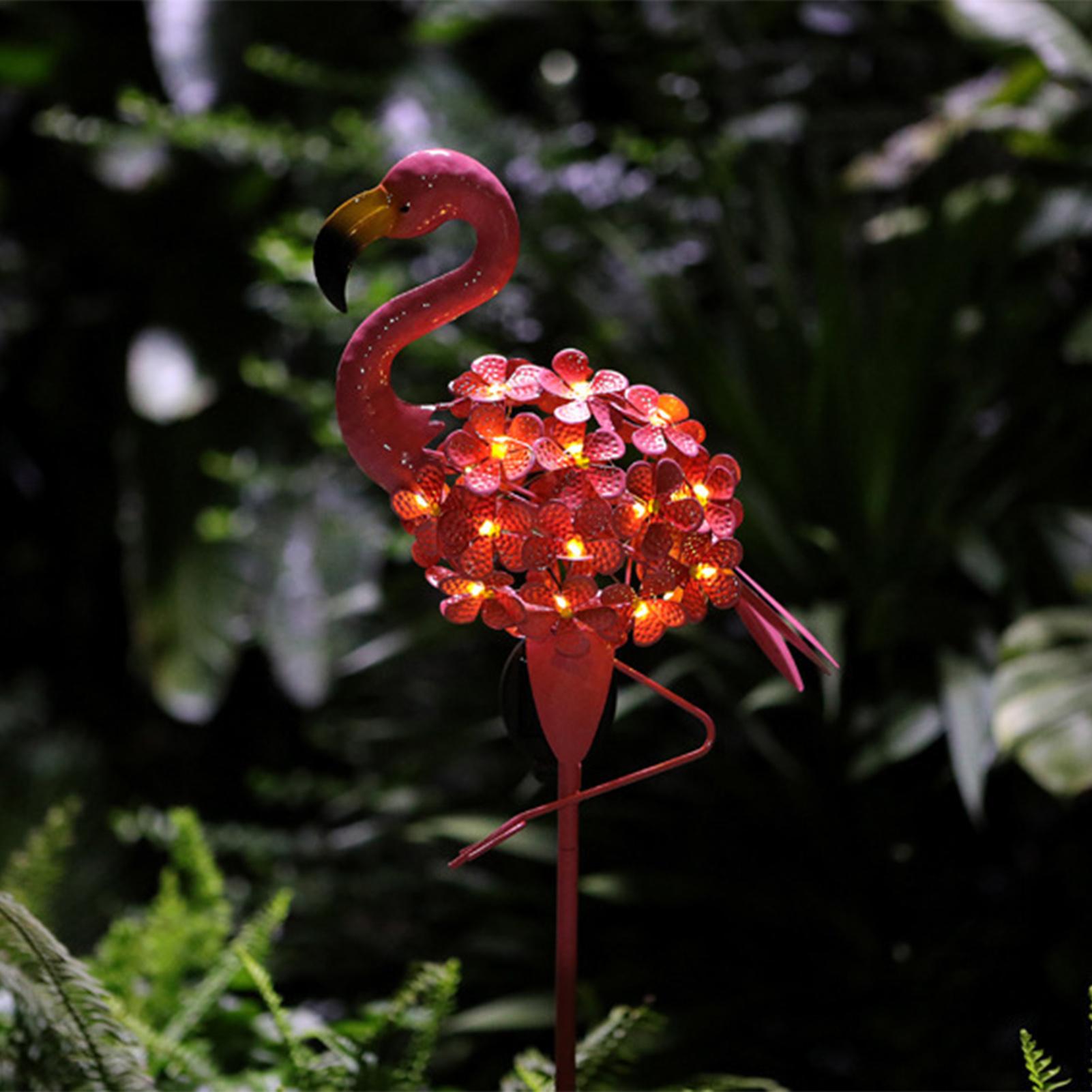 

Садовые солнечные светильники Уличные солнечные светильники Flamingo Stake Lights Металлические декоративные светильники Flamingo Всепогодные розовые фламинго CN