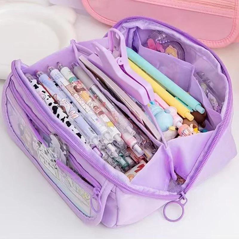 New 9-Layer Pen Bag Large Capacity Pencil Case High Quality Waterproof Stationery Storage Pouch Student Back To School Gift