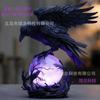 Gothic Raven Resin Table Lamp Decorative Figurine Study Room Home Office Ambient Lighting