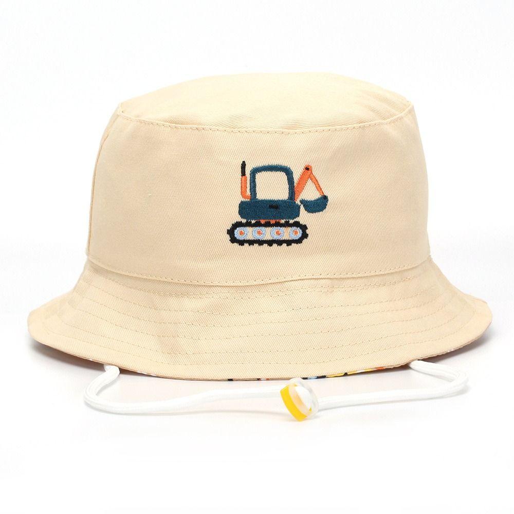 Cartoon Dinosaur Children Fisherman Hat Windproof Baby Capybara Sun Cap Cute Kids Bucket Hat  Girl