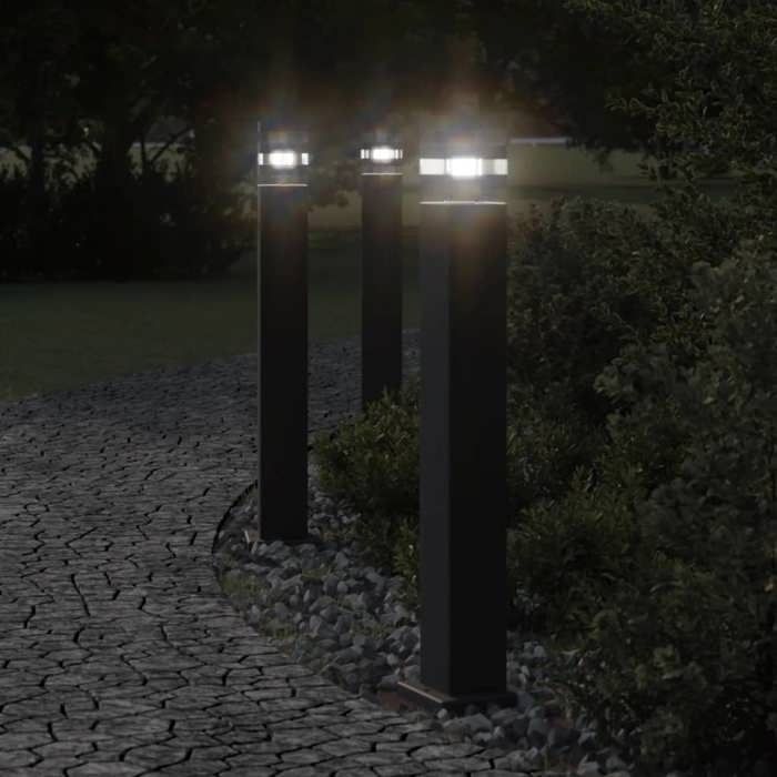 VidaXL Outdoor Floor Lamps 3 Pcs Black 80 Cm Aluminium, Outdoor Ground Lighting, Garden Ground Lighting, 4006396