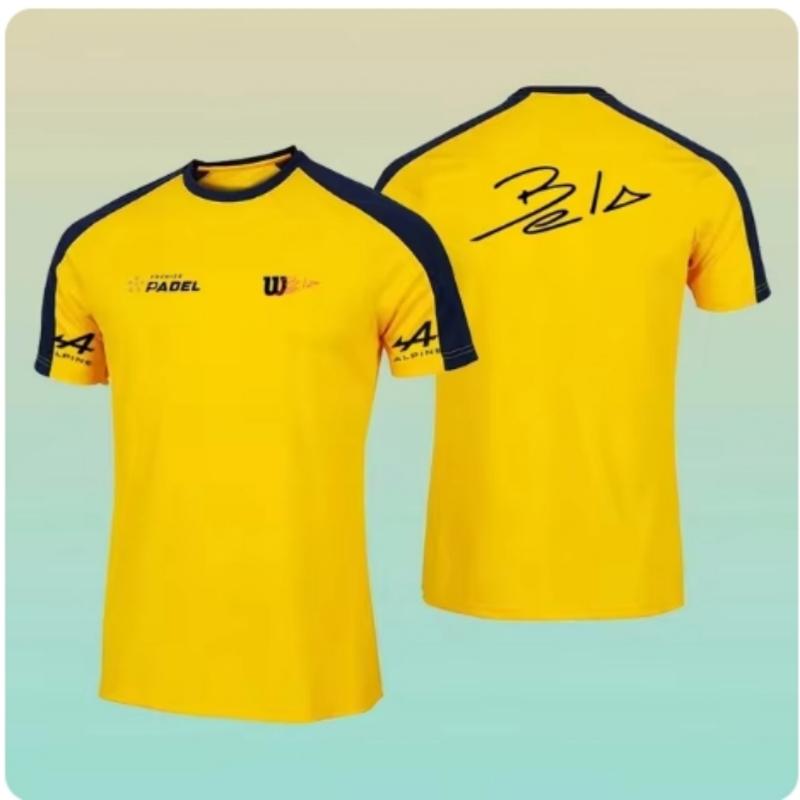 2024 Sommer Locker Herren Tennis T-Shirt Mode Einfarbig O-Ausschnitt Kurzarm T-Shirt Atmungsaktiv Schnelltrocknend Sport Match Top