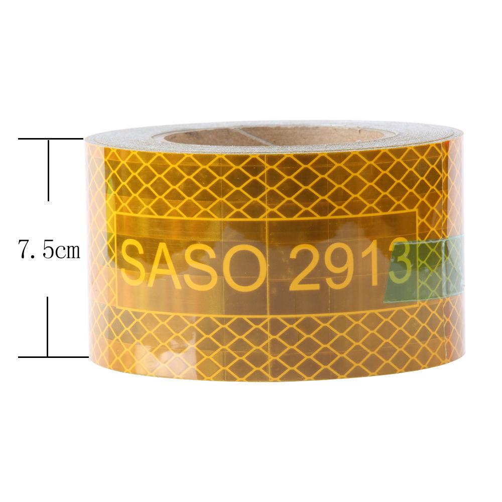 

7.5CM*5M SASO 2913 Reflective Tape Truck Plating Aluminium Adhesive Sticker Reflectors Vehicle Waterproof Strip For Saudi Market