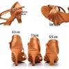 Silk Women's Latin Ballroom Dance Shoes - Soft Sole, Mid-High Heel