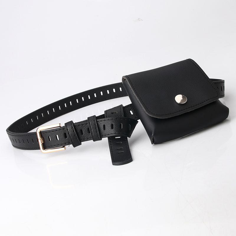 Minimalist Pu Chain Belt Bag With Metal Buckle For Casual And Office Style