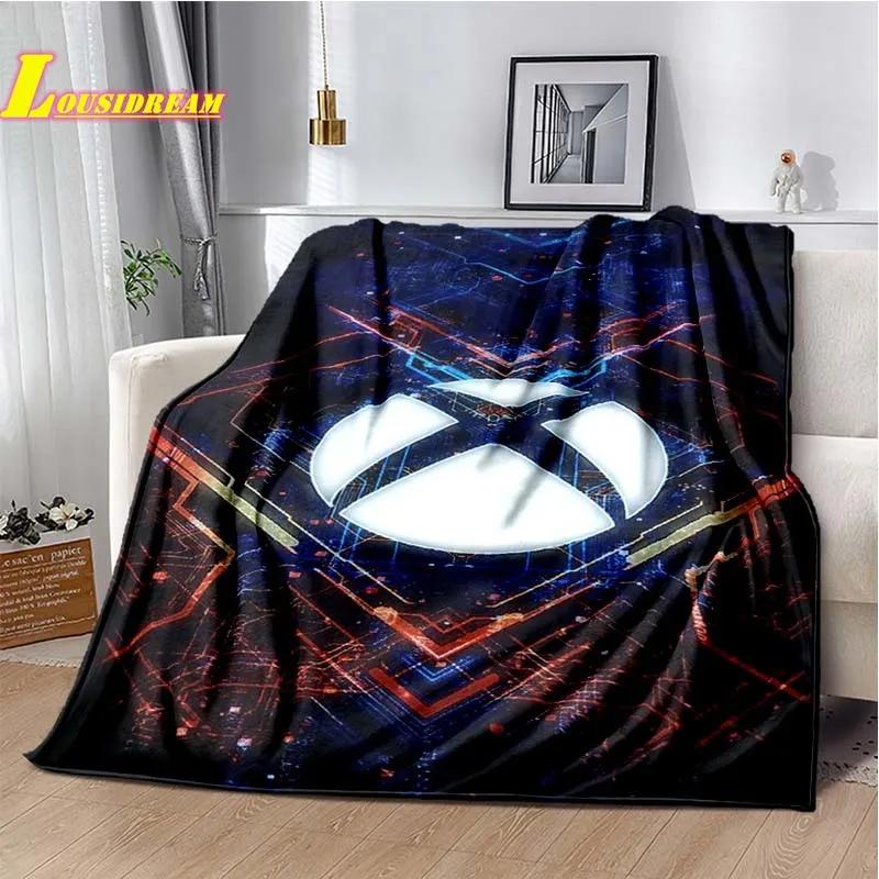 XBOX Printed Throw Blanket with Game Controller Logo  Soft  Comfortable for Bed Sofa Kids Room Decor Perfect Birthday Gift