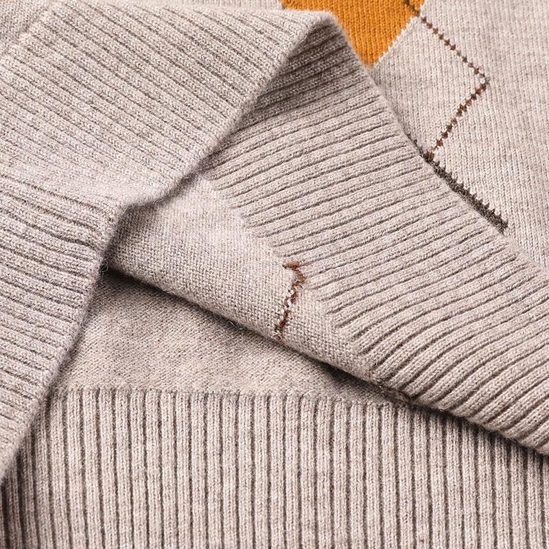 Hengyuanxiang Men's 100% Merino Wool V-Neck Knitted Vest