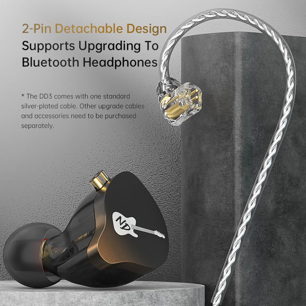 Hifi Kingdom ND Earphones DD3 10mm Dual Cavity Dynamic Driver In-Ear Monitors No Mic Blue