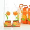 Artificial Knitted Tulips Flower Potted Hand Woven Crochet Flower Tulips Plant Desktop Ornament Home Decorations