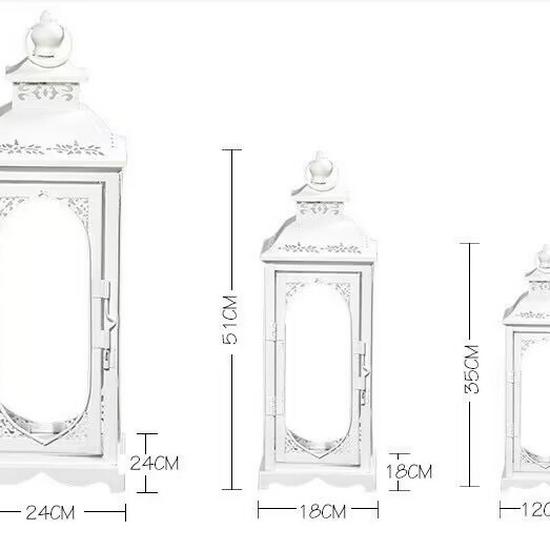 European Wrought Iron Glass Lantern: Retro Wedding Candlestick Ornaments for Floor Décor