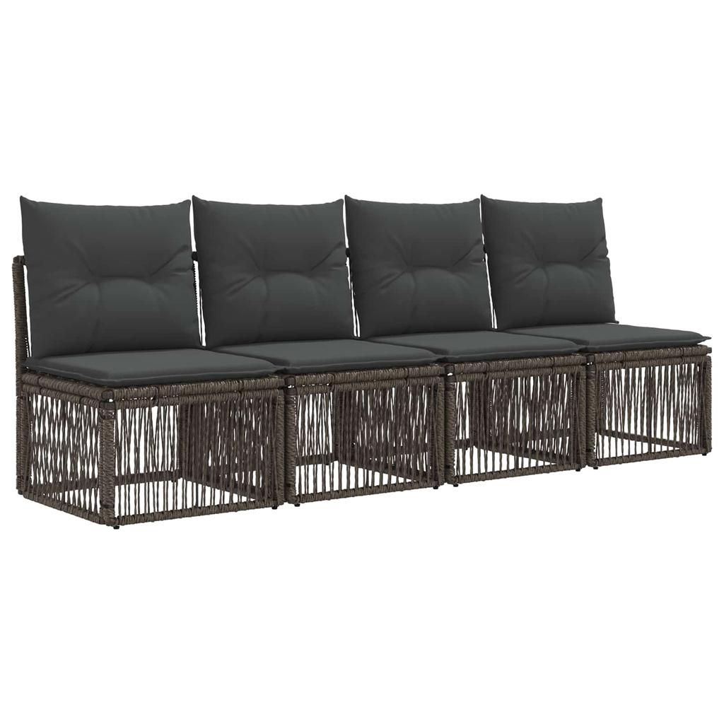 Garden Sofa Set 8 pcs Grey and Dark Grey Poly Rattan