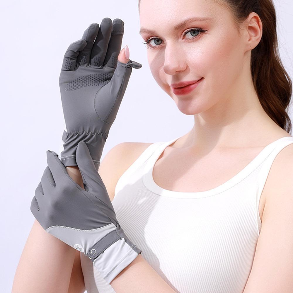 Anti-UV Sun Protection Riding Gloves Ice Silk Summer Driving Mittens Women Sunscreen Gloves Girl