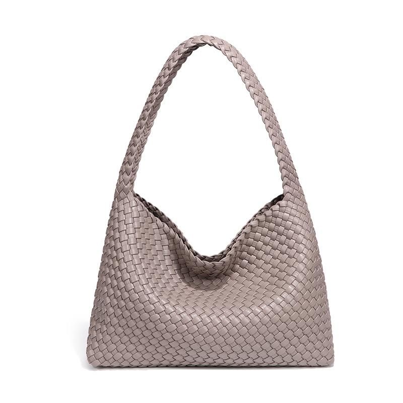 

Популярные плетеные женские сумки через плечо с текстурой, модные универсальные сумки-багеты большой вместимости, модные и простые сумки-тоут