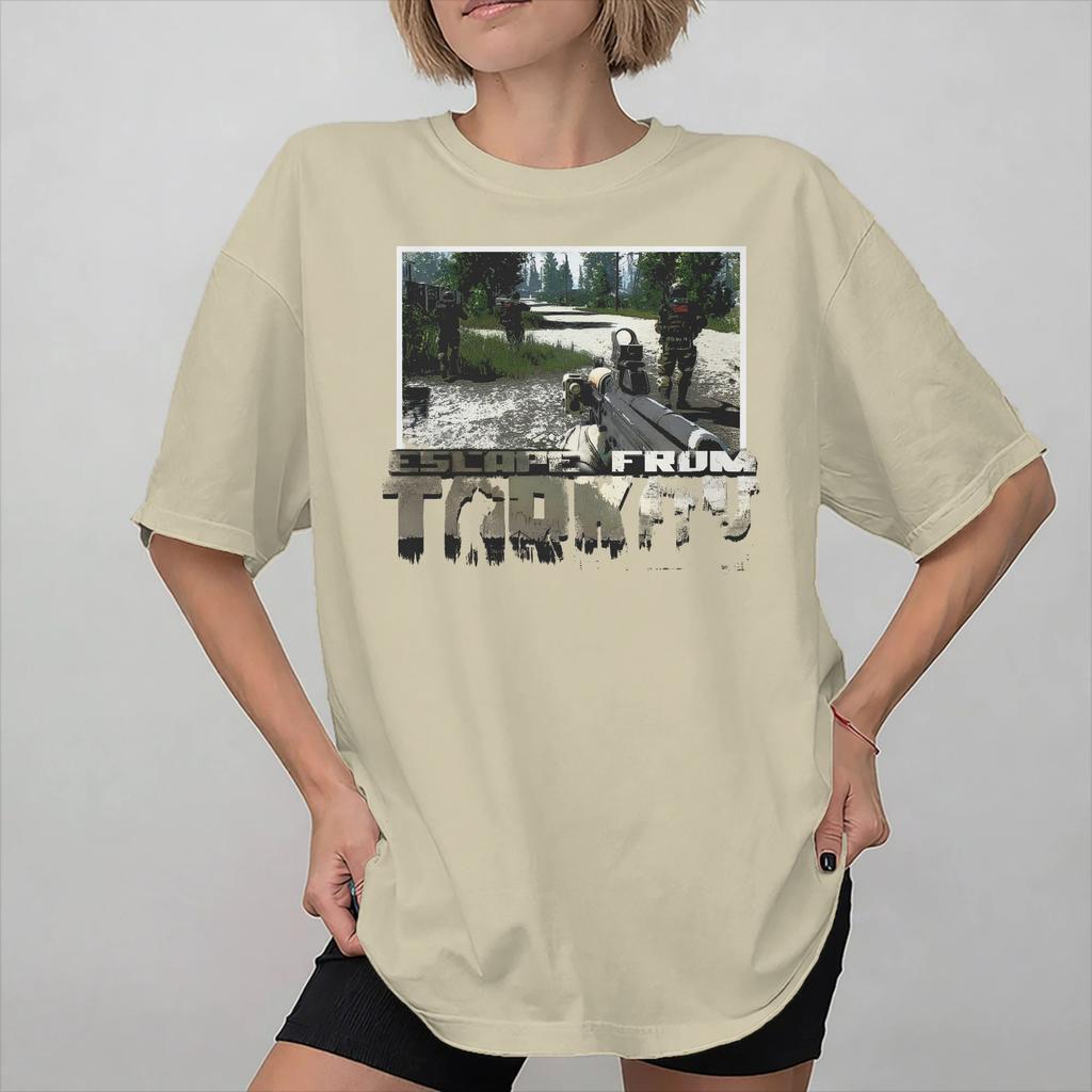 Unisexs Womens Escape From Tarkov USEC T Shirt Cotton Graphic Print Tee Shirts Top Clothing