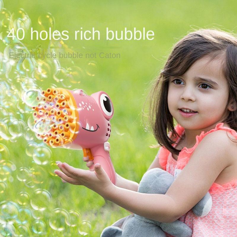 Dinosaur Bubble Gun Automatic Blowing Soap Handheld Bubble Machine Cartoon Bubbles Gun  Kids Toys Summer Beach Bath Outdoor Toys
