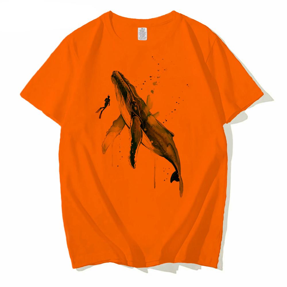 Free diver with Whale Shark watercolor painting print animal  Sea art sea life art Newest Short Sleeve Classic T-shirt