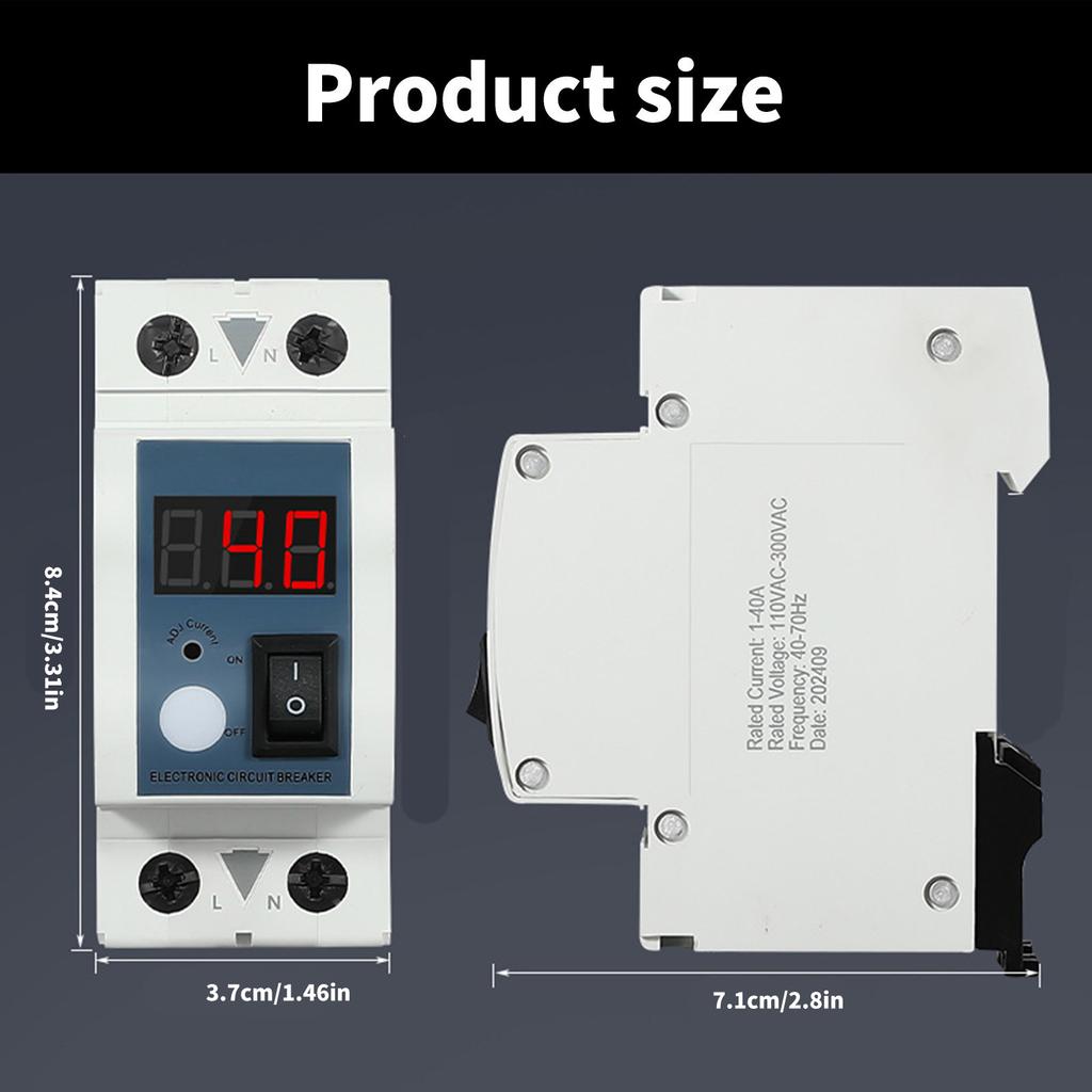 40A Adjustable Current Limiter Insulated Current Control Device Electrical Equipment Safety for Electrical Safety