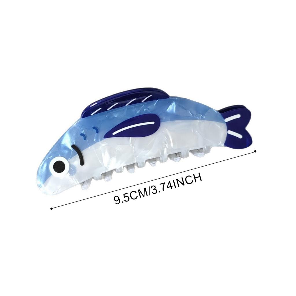 Cartoon Sardine Hair Clips Fun Sea Animal Design Shark Dolphin PVC Hair Claw for Women Girls Party Gifts 9.5/13cm