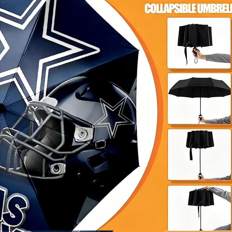 Dallas Cowboys Print Umbrella Automatic Opening/ Closing - Portable Foldable Design - Daily use for Travel/Outdoor - Gift for Birthday